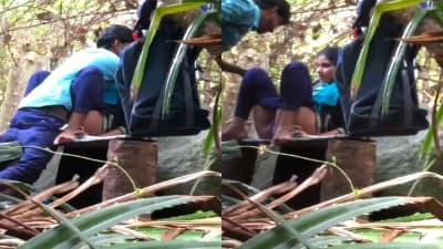 College Couple Quick Outdoor Fucking