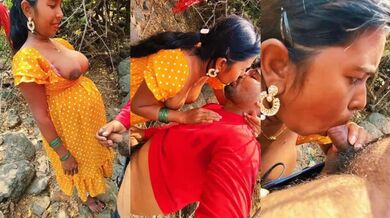 Tamil Bhabhi Giving Blowjob To Her Lover In The Forest